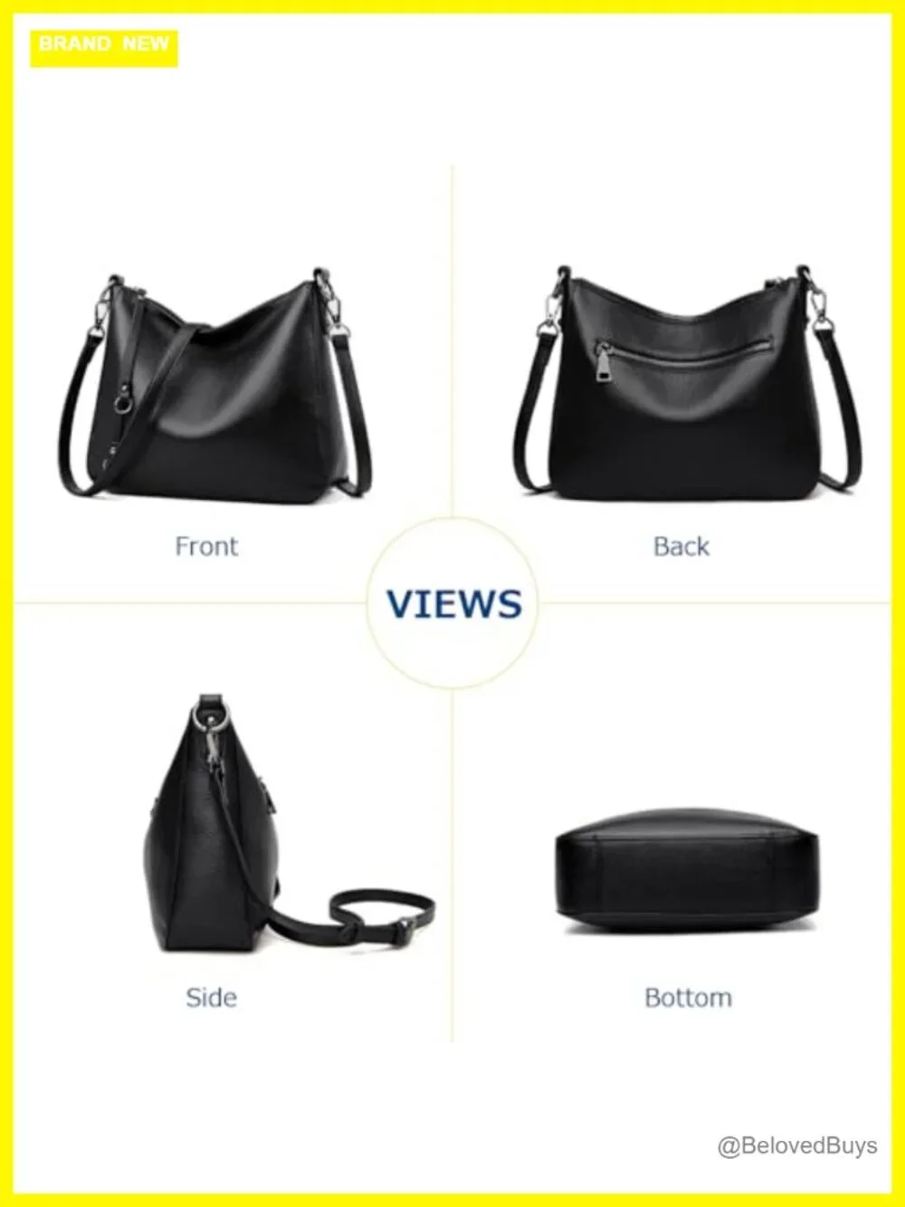 Genuine Leather Hobo Crossbody Bag Large Tote Shoulder Satchel